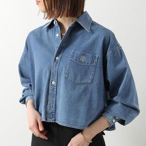 CELINE デニムシャツ RC0BC2N67 トリオンフ クロップド丈