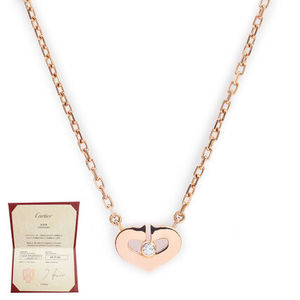 Cartier カルティエ Cハート K18PG ダイヤ ネックレス B3040400