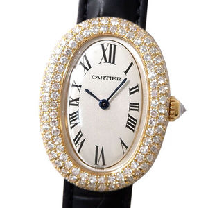 カルティエ ベニュワール ダイヤベゼル K18YG レディース 腕時計