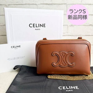 CELINE◆チェーンクラッチ キュイル トリオンフ カーフスキン