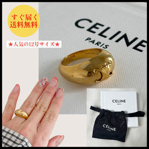 すぐ届く★CELINE トリオンフ ボールドリング ゴールド 指輪