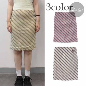 SCULPTOR Mesh Stripe Midi Skirt HJ5D0116