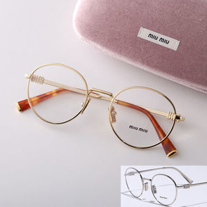 MIUMIU メガネ VMU 52X ラウンド型 メタルフレーム
