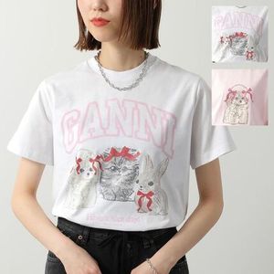 GANNI 半袖 Tシャツ Basic cotton Jersey T-shirt ロゴ