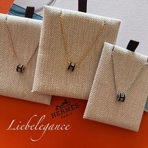 【関税無し】Mini Pop H 黒 Noir ペンダント ネックレス HERMES