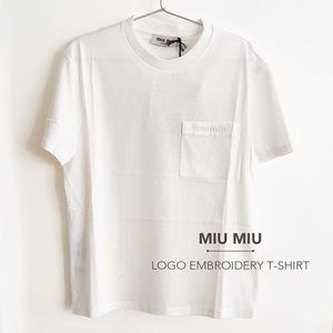 ♡MIU MIU♡ ロゴ刺繍入り ホワイトTシャツ