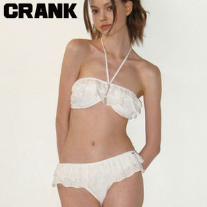 ★CRANK★EYELET FRILL BIKINI SET_WHITE★正規品/韓国直送料込