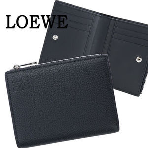 LOEWE 二つ折り財布 メンズ コンパクトウォレット ブラック 本革