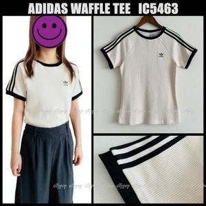 ADIDAS★ワッフル W 3ST SLIM TEE アディダス ロゴ 半袖Tシャツ