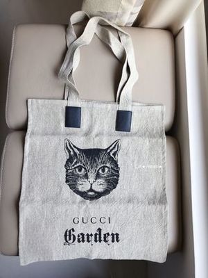 レア限定品(グッチ)猫/ネコ☆プリントエコバッグ☆キャンバス
