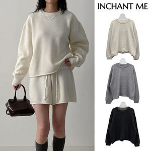 【INCHANT ME】[SET] Cozy Rolling Knit Two-Piece