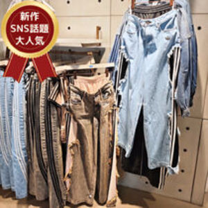 【SNSで話題】adidasダメージデニムお洒落アディレニウムパンツ