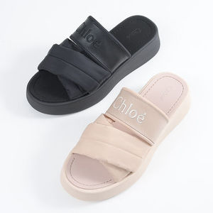 【国内即発】CHLOE MILA レザー ナイロンスライドサンダル