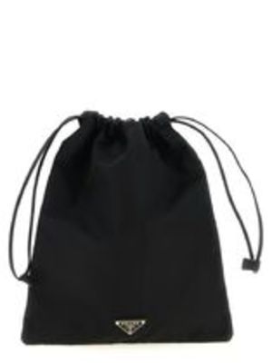 【PRADA】関税込☆ウィッシュ ポーチ ナイロン 巾着 ブラック