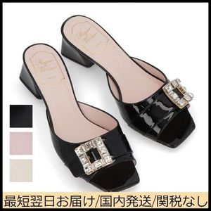 Roger Vivier サンダル ブラック クリーム ピンク ミュール