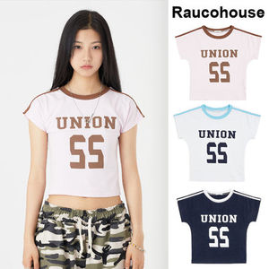 【Raucohouse】Union track line crop t-shirt