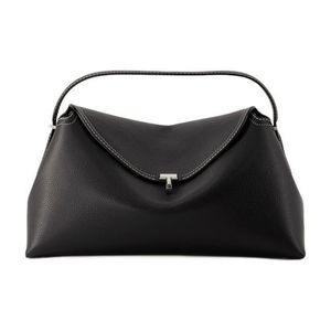 T-Lock Top Handle Bag - Toteme - Leather - Black