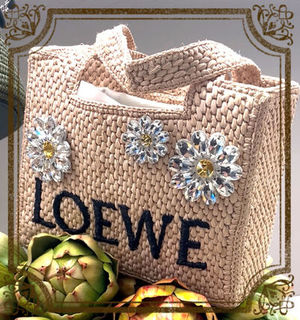 LOEWE★ロエベフォント トート ミニ(ラフィア)バッグ