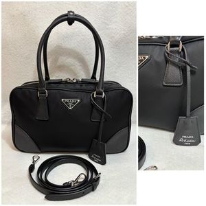PRADA♪Re-Edition1978ナイロン&SAFFIANOショルダートート1BB115
