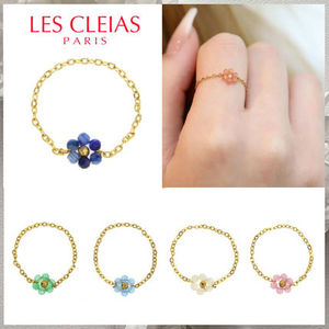 【LES CLEIAS】ストーン花のチェーンリング★フランス買付