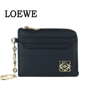 LOEWE スクエア コインカードホルダー キーリング付き ブラック