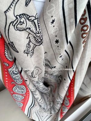 エルメス《船乗りのタトゥー》バンダナ 140カシミヤショール