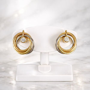 Cartier トリニティ ダイヤモンド ピアス
