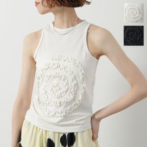 SUKU HOME タンクトップ Frill Swirl Tank クルーネック