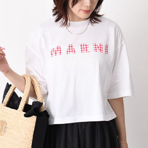 【国内即発】MARNI ジャージーコットンTシャツ チェックロゴ