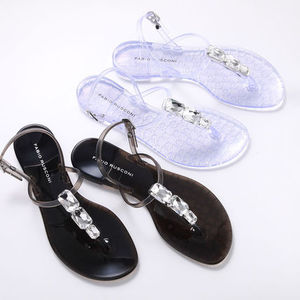 FABIO RUSCONI トング サンダル TI PIETRE PVC ラバー ビジュー