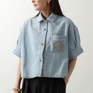 LOEWE デニムシャツ S616Y1DX07 半袖 アナグラム