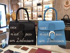 ♪Delvaux♪ Brillant MM L'Humour バッグ Box Calf  Noir/Ciel