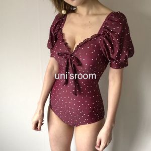 uni's room■クラシカルロイヤル フリルドット パフスリーブ水着