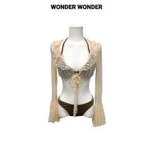 【WONDER WONDER】[4 Piece Set] Skirt Cardigan Bikini Set