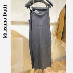 massimodutti◆リネンニーレングスワンピース