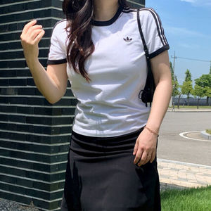 【ADIDAS】3-Strip Slim Short-Sleeved T-Shirt For Women