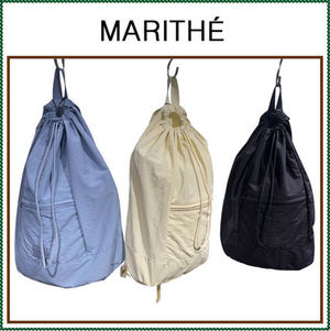 【MARITHE】 CLASSIC LOGO ZIP POCKET BACKPACK / 追跡付