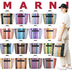 MARNI マルニ フラワーカフェ ストライプバッグ カゴバック 新色