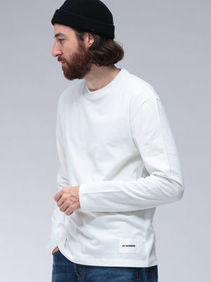 JIL SANDER ロンT コットン シンプル ロゴ 長袖 Tシャツ