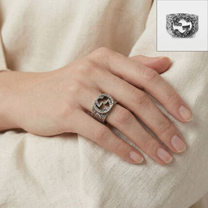 ★GUCCI★ インタロッキング Gシルバー リング 455302 J8400 08