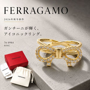 FERRAGAMO 76 0984 リボン リング 指輪  アクセサリー ゴールド
