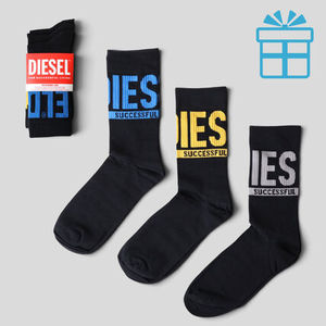 DIESEL ディーゼル 靴下 ロゴ ソックス ミドル丈 3足セット