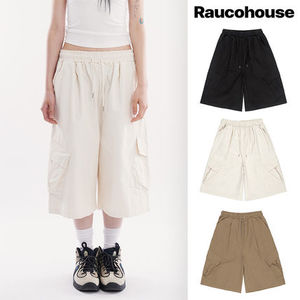 【Raucohouse】Cedric maxi cargo banding bermuda pants