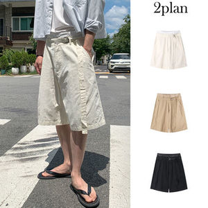 【2plan】Lukio Layered Belted Bermuda Slacks