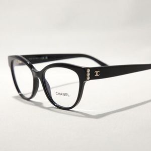 CHANEL メガネ 3440-H キャットアイ型 ココマーク パール