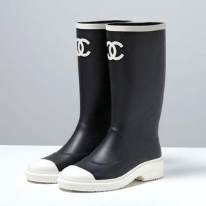 CHANEL レインブーツ G39620 B23123 ロングブーツ ラバー