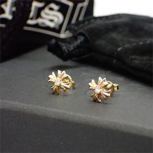 CHROME HEARTS CHプラススタッド ピアス K22イエローゴールド