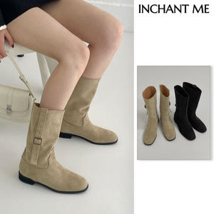 【INCHANT ME】Edith Belt Suede Boots