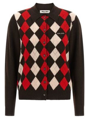 MiuMiu Diamond-shaped collar cardigan