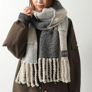 GANNI マフラー A6662 5940 フリンジ ロゴラベル
